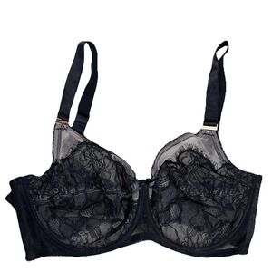 Smart and Sexy Sexy Pin Up Unlined Underwire Bra Sz 38D Black/Blush Style SA1017